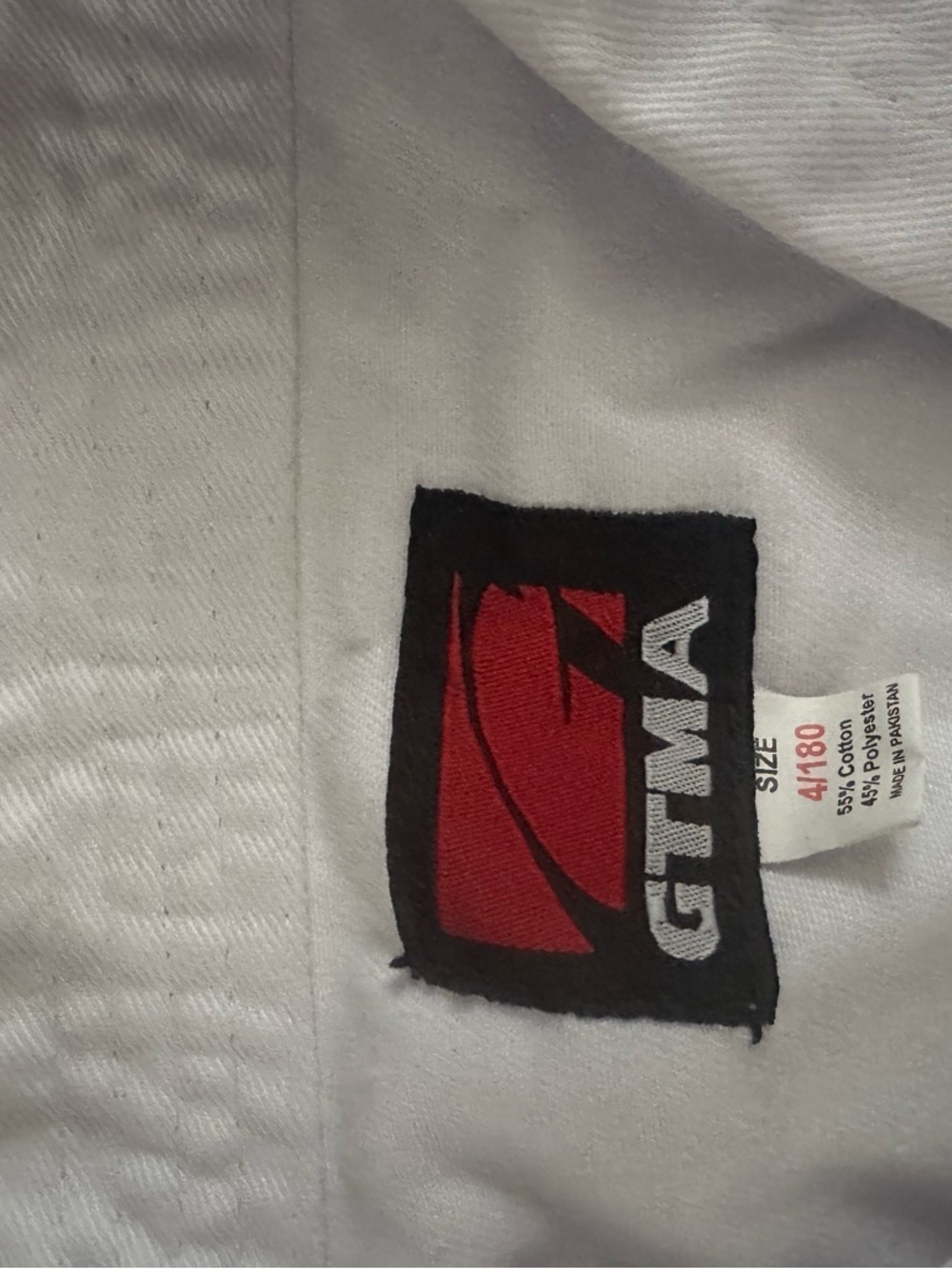 GTMA White Martial Arts Gi Jacket with Red Logo